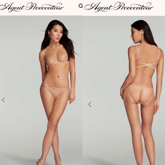 AGENT PROVOCATEUR Jayce Plunge Bra Praline 34D - Picture 1 of 2